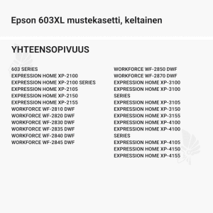 Epson 603XL mustekasetti, keltainen - Yhteensopivat tulostinmallit