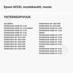 Epson 603XL mustekasetti, musta - Yhteensopivat tulostinmallit