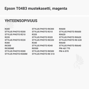 Epson T0483 mustekasetti, magenta - Yhteensopivat tulostinmallit