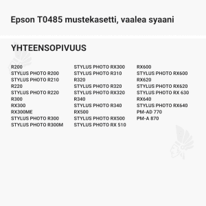 Epson T0485 mustekasetti, vaalea syaani - Yhteensopivat tulostinmallit