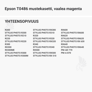 Epson T0486 mustekasetti, vaalea magenta - Yhteensopivat tulostinmallit