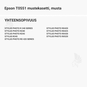 Epson T0551 mustekasetti, musta - Yhteensopivat tulostinmallit