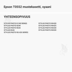 Epson T0552 mustekasetti, syaani - Yhteensopivat tulostinmallit