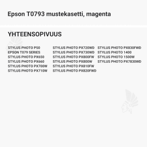Epson T0793 mustekasetti, magenta - Yhteensopivat tulostinmallit
