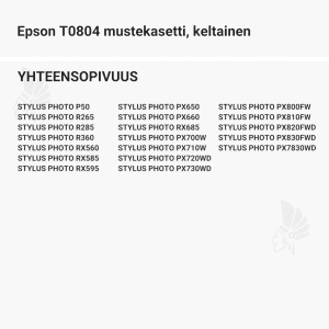 Epson T0804 mustekasetti, keltainen - Yhteensopivat tulostinmallit