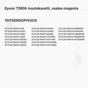 Epson T0806 mustekasetti, vaalea magenta - Yhteensopivat tulostinmallit