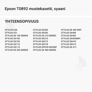 Epson T0892 mustekasetti, syaani - Yhteensopivat tulostinmallit