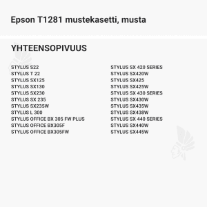 Epson T1281 mustekasetti, musta - Yhteensopivat tulostinmallit