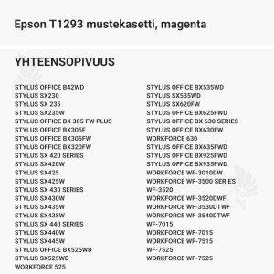 Epson T1293 mustekasetti, magenta - Yhteensopivat tulostinmallit