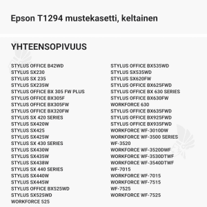 Epson T1294 mustekasetti, keltainen - Yhteensopivat tulostinmallit