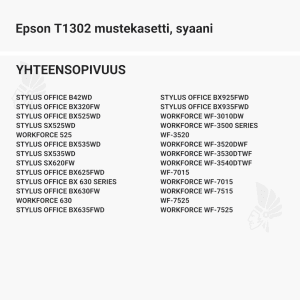 Epson T1302 mustekasetti, syaani - Yhteensopivat tulostinmallit
