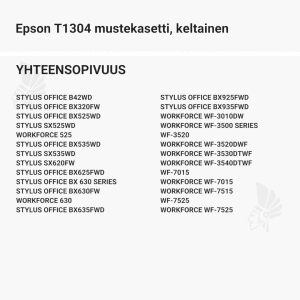Epson T1304 mustekasetti, keltainen - Yhteensopivat tulostinmallit