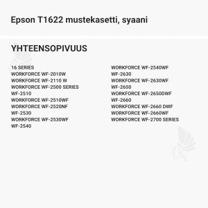 Epson T1622 mustekasetti, syaani - Yhteensopivat tulostinmallit