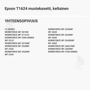 Epson T1624 mustekasetti, keltainen - Yhteensopivat tulostinmallit