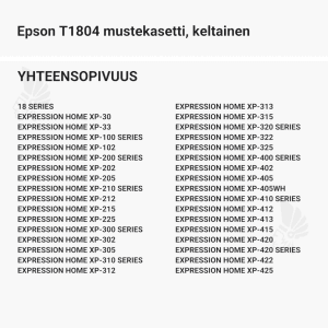 Epson T1804 mustekasetti, keltainen - Yhteensopivat tulostinmallit