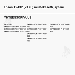 Epson T2432 (24XL) mustekasetti, syaani - Yhteensopivat tulostinmallit