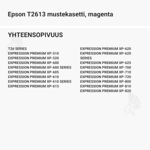 Epson T2613 mustekasetti, magenta - Yhteensopivat tulostinmallit