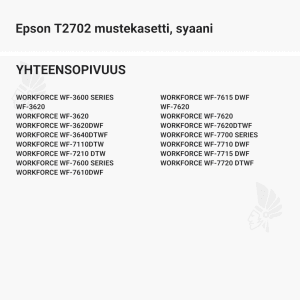 Epson T2702 mustekasetti, syaani - Yhteensopivat tulostinmallit