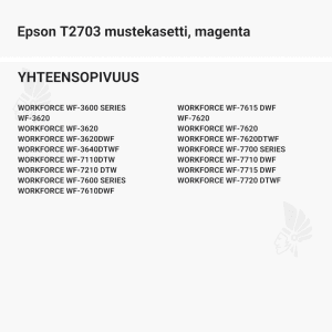 Epson T2703 mustekasetti, magenta - Yhteensopivat tulostinmallit