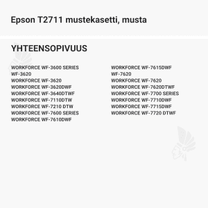 Epson T2711 mustekasetti, musta - Yhteensopivat tulostinmallit