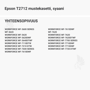 Epson T2712 mustekasetti, syaani - Yhteensopivat tulostinmallit