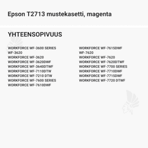 Epson T2713 mustekasetti, magenta - Yhteensopivat tulostinmallit