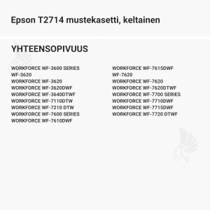 Epson T2714 mustekasetti, keltainen - Yhteensopivat tulostinmallit