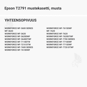 Epson T2791 mustekasetti, musta - Yhteensopivat tulostinmallit
