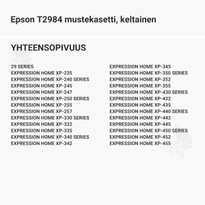 Epson T2984 mustekasetti, keltainen - Yhteensopivat tulostinmallit