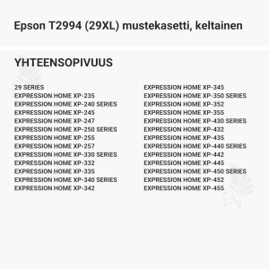 Epson T2994 (29XL) mustekasetti, keltainen - Yhteensopivat tulostinmallit