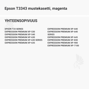 Epson T3343 mustekasetti, magenta - Yhteensopivat tulostinmallit