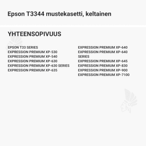 Epson T3344 mustekasetti, keltainen - Yhteensopivat tulostinmallit