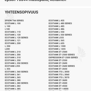 Epson T6644 mustepullo, keltainen - Yhteensopivat tulostinmallit