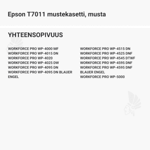 Epson T7011 mustekasetti, musta - Yhteensopivat tulostinmallit