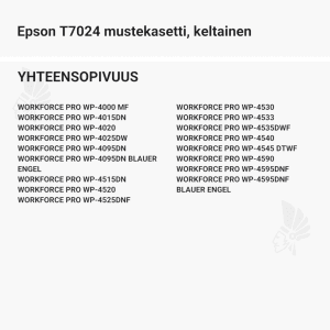 Epson T7024 mustekasetti, keltainen - Yhteensopivat tulostinmallit