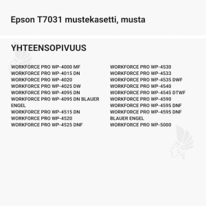 Epson T7031 mustekasetti, musta - Yhteensopivat tulostinmallit