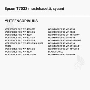 Epson T7032 mustekasetti, syaani - Yhteensopivat tulostinmallit