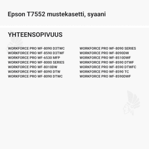 Epson T7552 mustekasetti, syaani - Yhteensopivat tulostinmallit