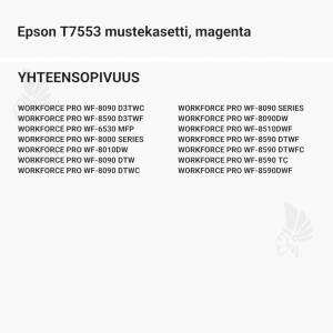 Epson T7553 mustekasetti, magenta - Yhteensopivat tulostinmallit