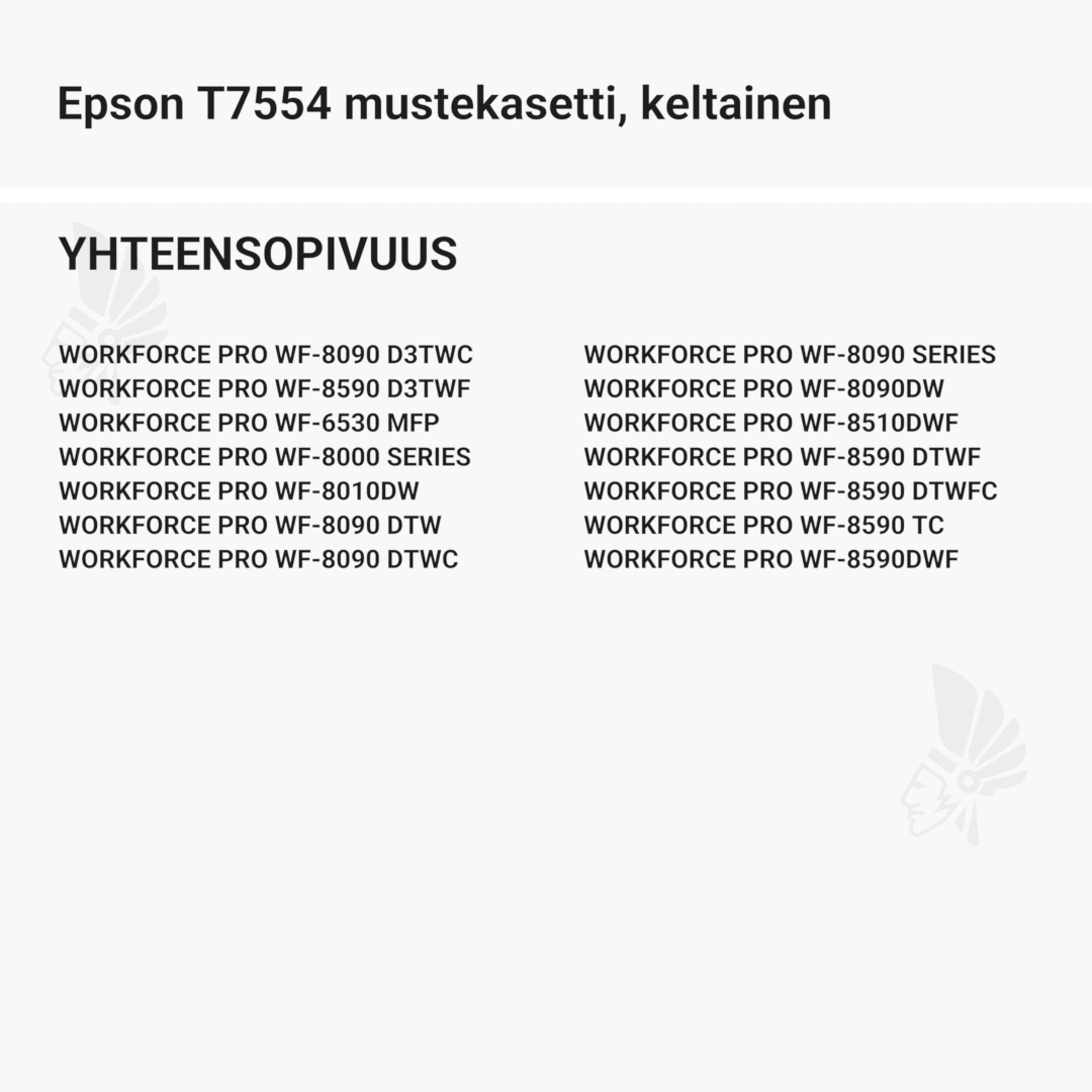 Epson T7554 mustekasetti, keltainen - Yhteensopivat tulostinmallit