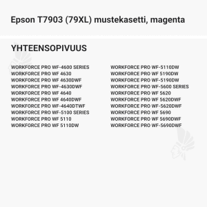 Epson T7903 (79XL) mustekasetti, magenta - Yhteensopivat tulostinmallit