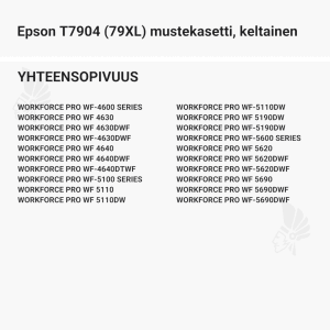 Epson T7904 (79XL) mustekasetti, keltainen - Yhteensopivat tulostinmallit