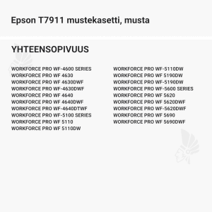 Epson T7911 mustekasetti, musta - Yhteensopivat tulostinmallit