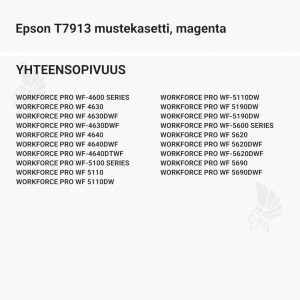 Epson T7913 mustekasetti, magenta - Yhteensopivat tulostinmallit