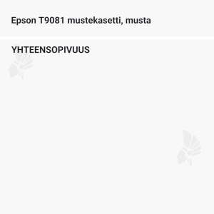 Epson T9081 mustekasetti, musta - Yhteensopivat tulostinmallit