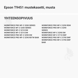 Epson T9451 mustekasetti, musta - Yhteensopivat tulostinmallit