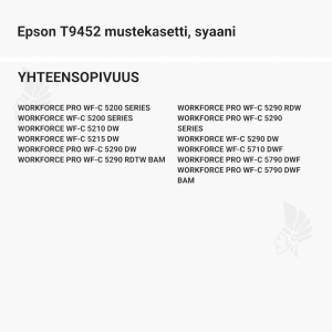 Epson T9452 mustekasetti, syaani - Yhteensopivat tulostinmallit