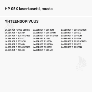 HP 05X laserkasetti, musta - Yhteensopivat tulostinmallit