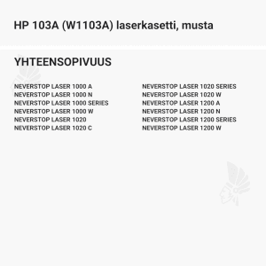 HP 103A (W1103A) laserkasetti, musta - Yhteensopivat tulostinmallit