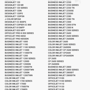 HP 11 mustekasetti, keltainen - Yhteensopivat tulostinmallit